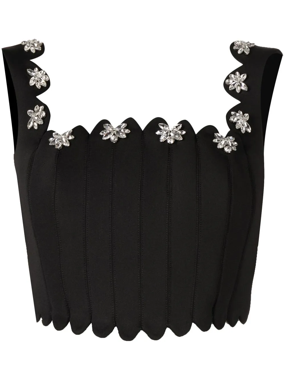 Rachel Gilbert Stella crystal-embellished crop top - Black
