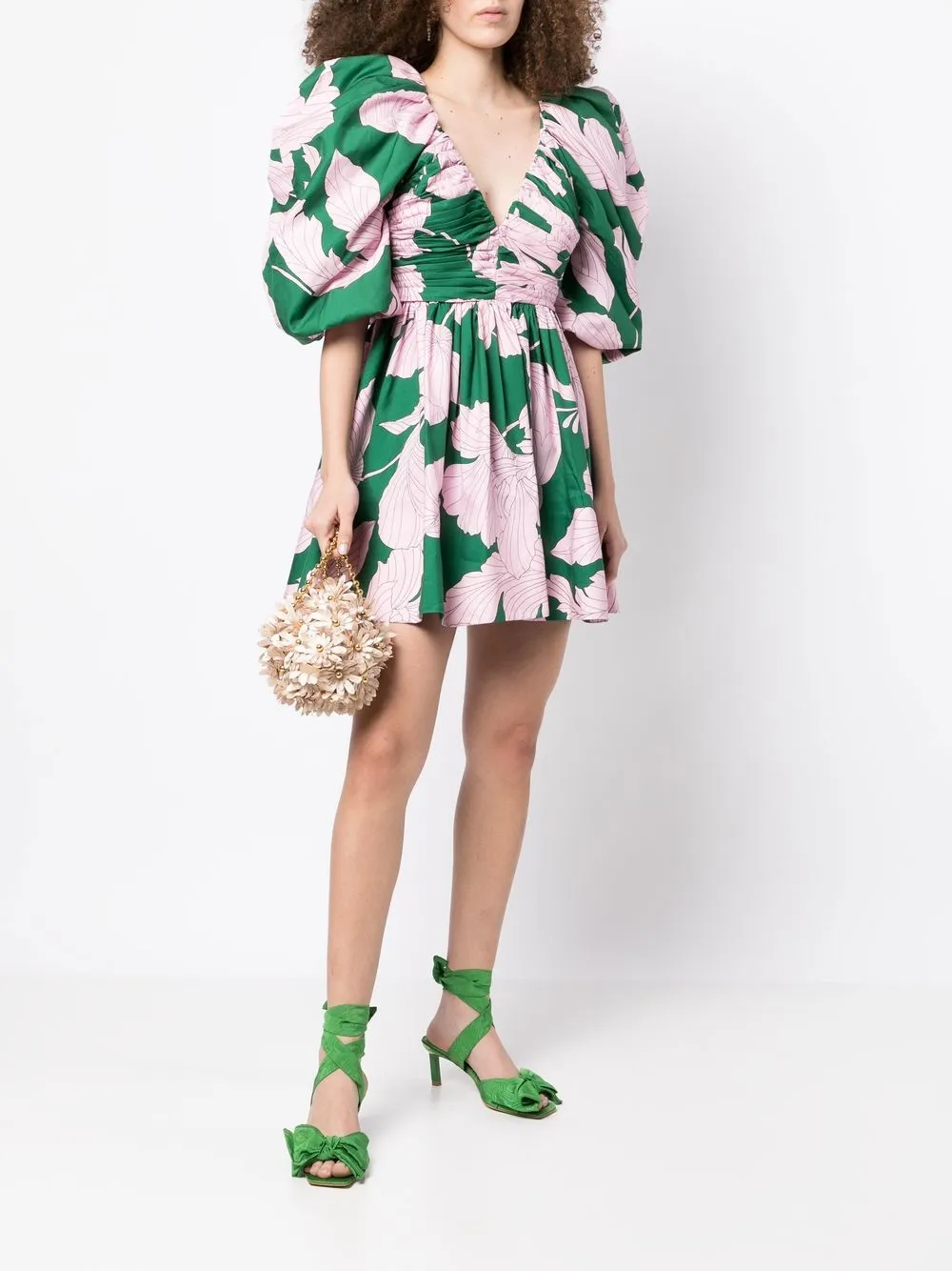 Rachel Gilbert Mini-jurk met bloemenprint - Groen