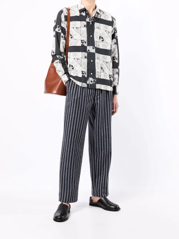 BODE Valley Stripe Pleated Trousers - Farfetch