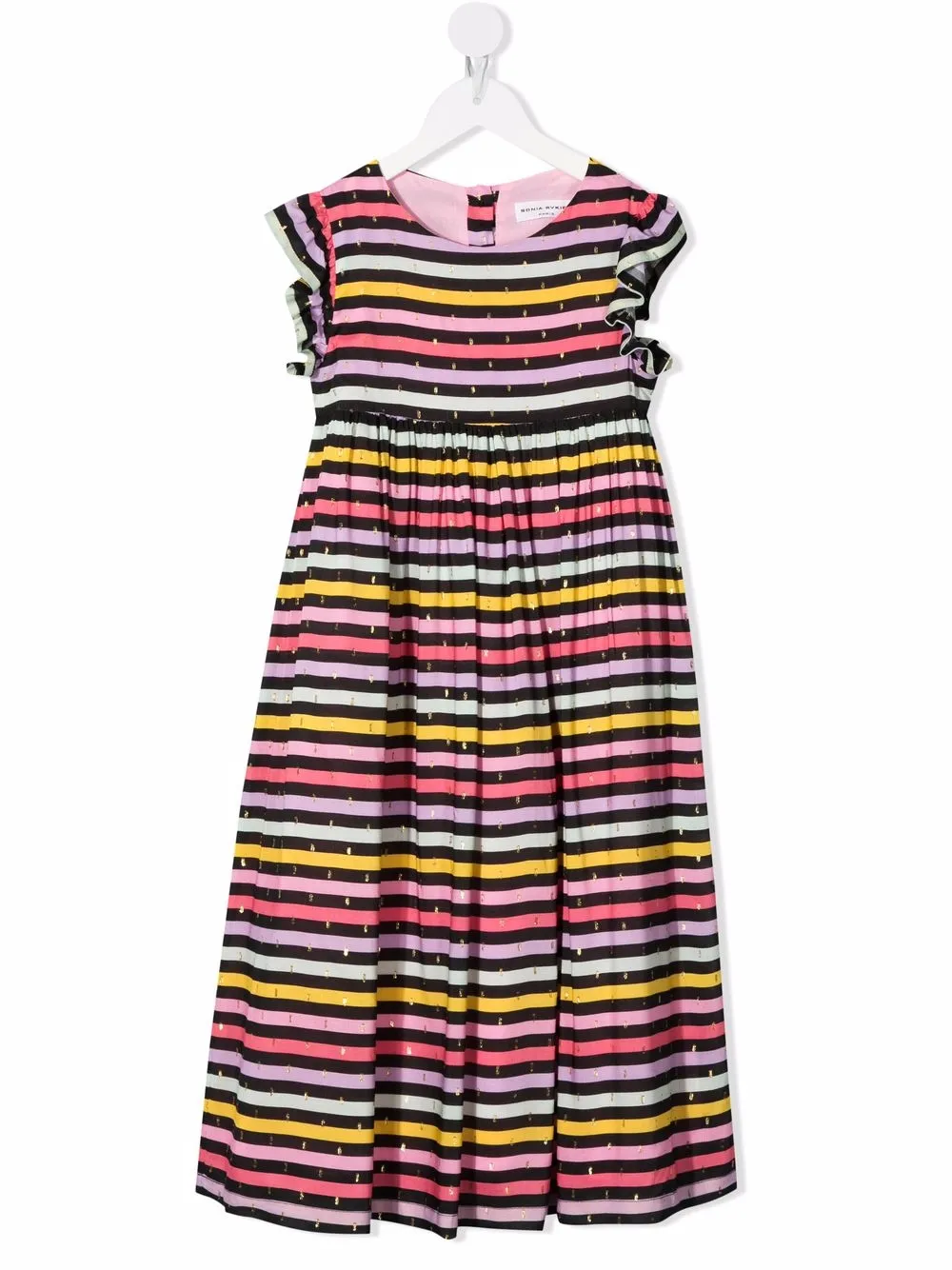 

SONIA RYKIEL ENFANT vestido largo con diseño color block - Negro