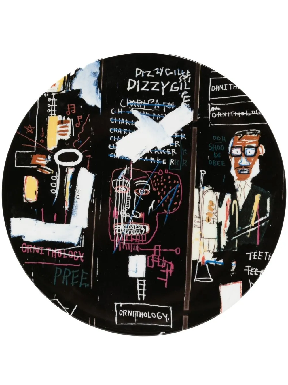 

Jean-Michel Basquiat X Browns plato grande Horn Players de 27cm - Negro