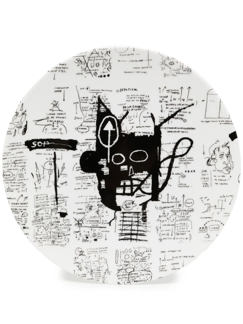 

Jean-Michel Basquiat X Browns plato grande Return of the Central Figure de 27cm - Blanco
