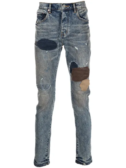 Purple Brand jeans slim con diseño patchwork