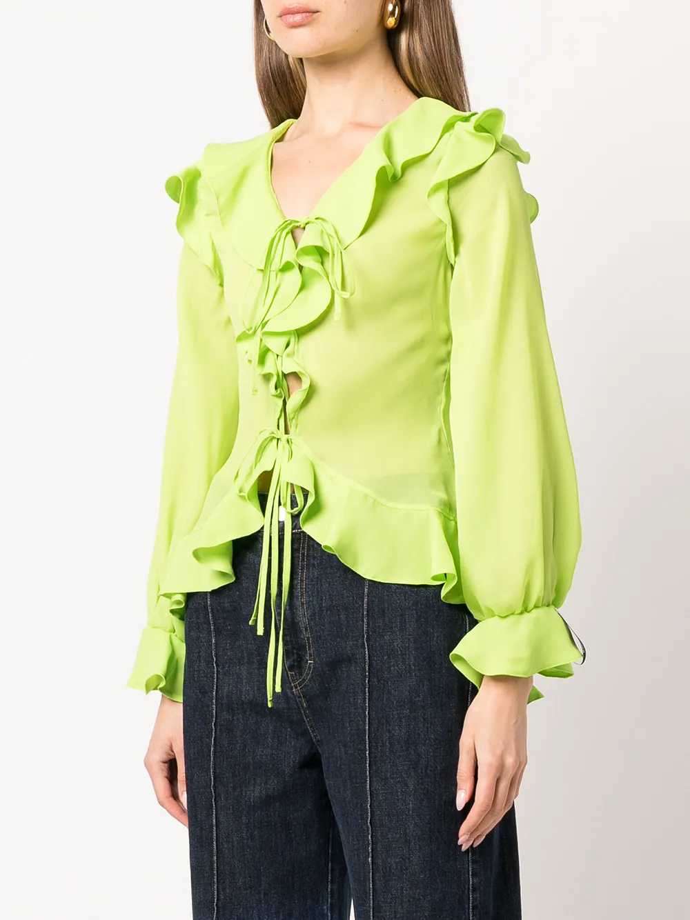  Rokh Ruffled-detail Blouse - Green 