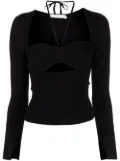 Simkhai Alexia cut-out ribbed top - Black