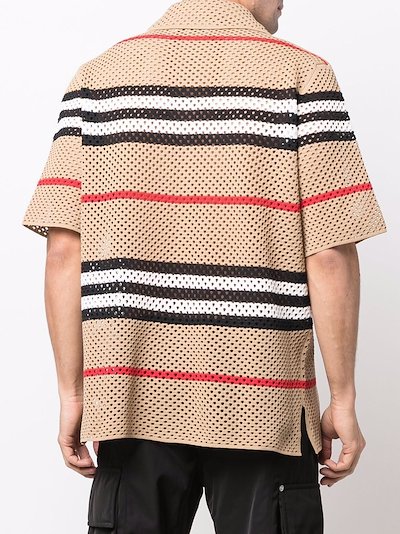 Burberry Icon Stripe knitted shirt neutrals | MODES