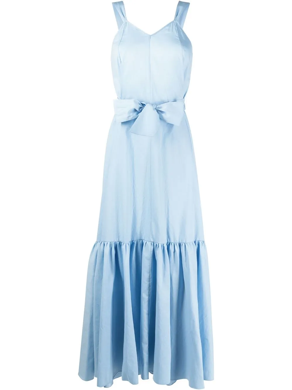 

Forte Forte vestido a capas con moño en la cintura - Azul