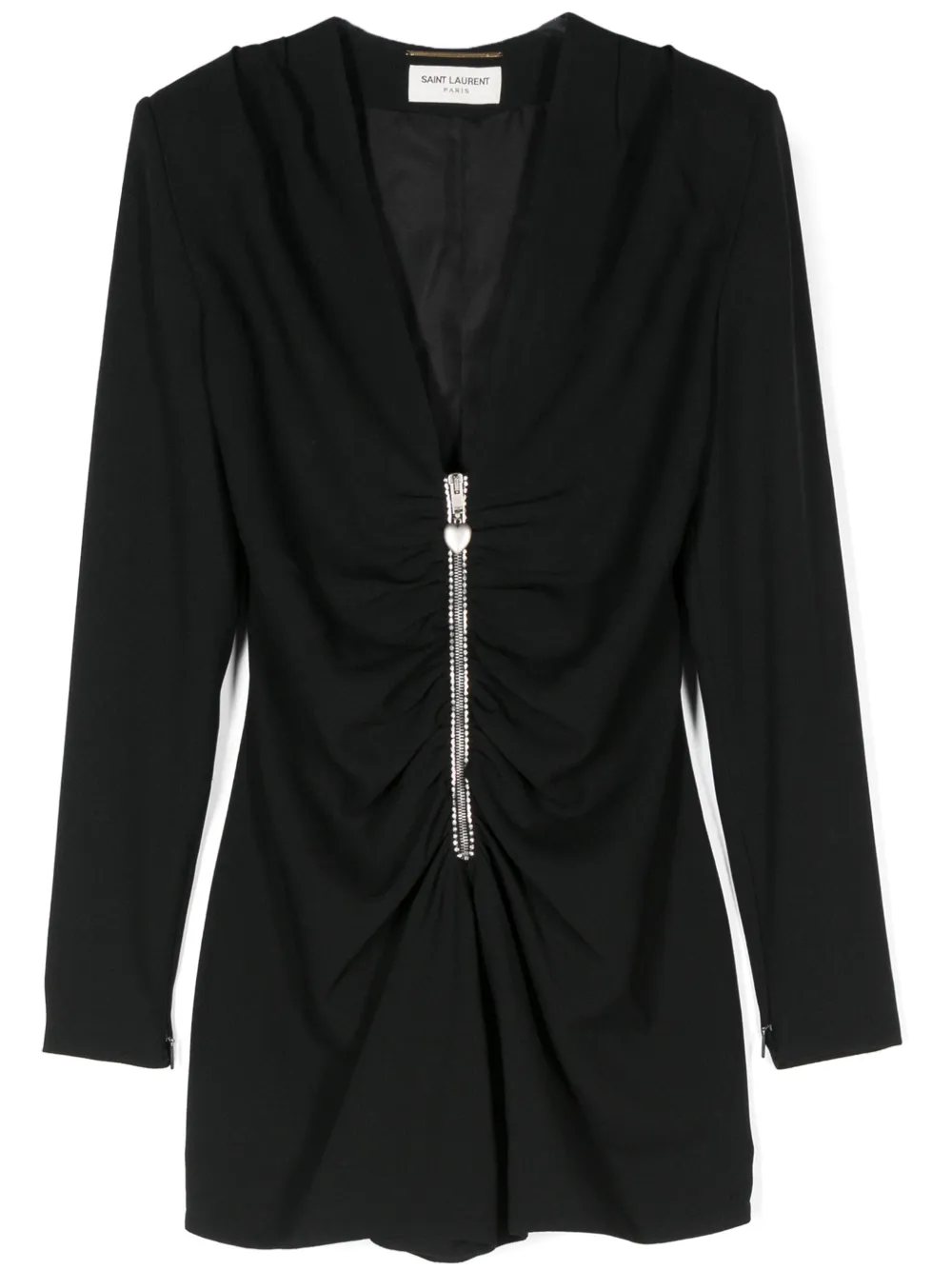 Saint Laurent Playsuit mit Raffung | Schwarz | Image 1