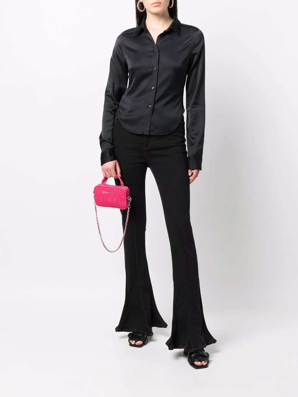 Diesel Blouse met gewelfde afwerking - Zwart