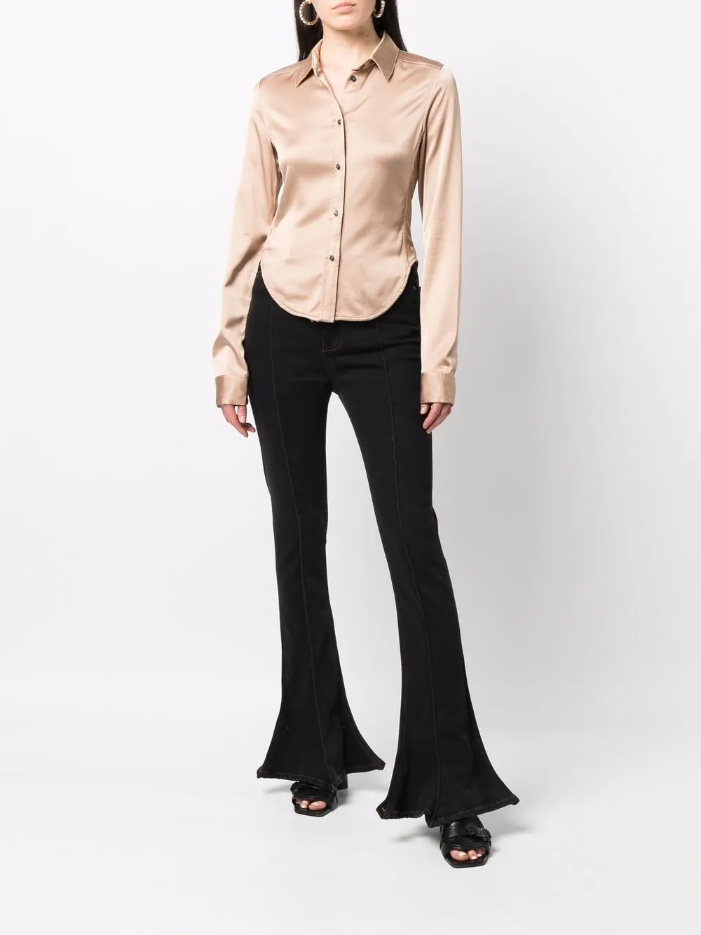 Diesel Blouse met gewelfde afwerking - Beige