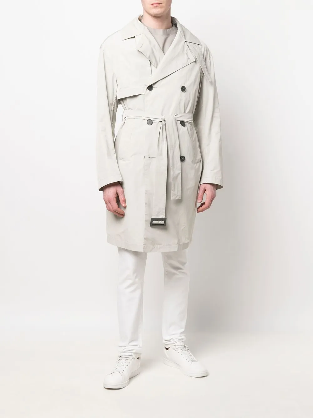 Hevo Trenchcoat met dubbele rij knopen - Beige