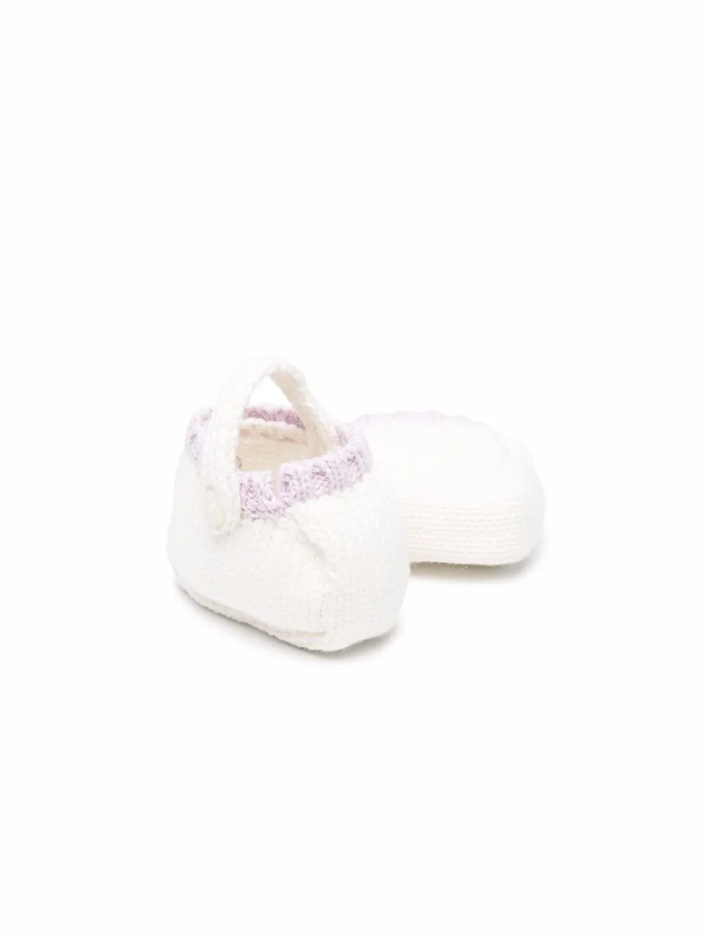 La Stupenderia Grofgebreide slippers - Wit
