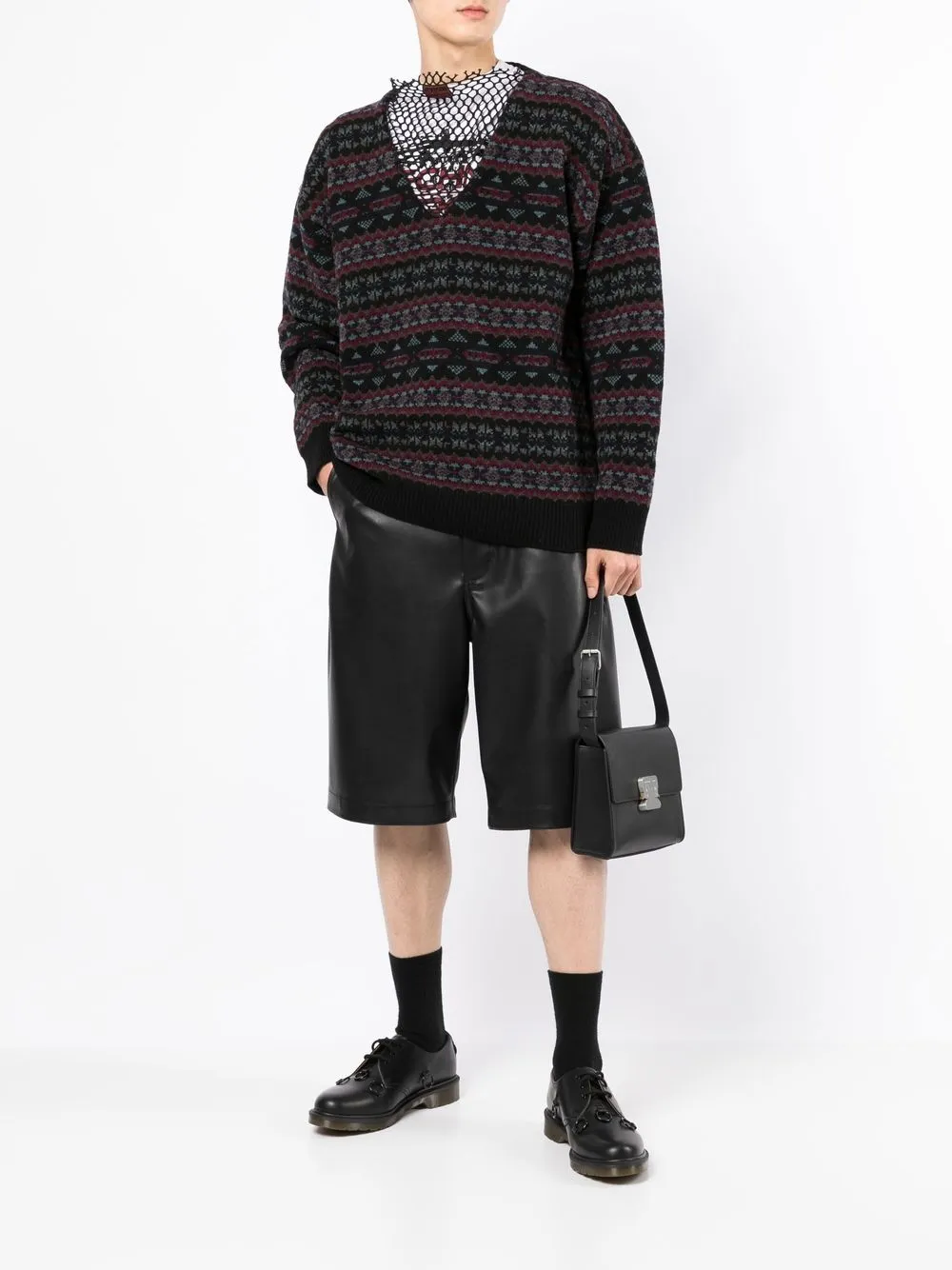 Raf Simons Trui met mesh detail - Zwart