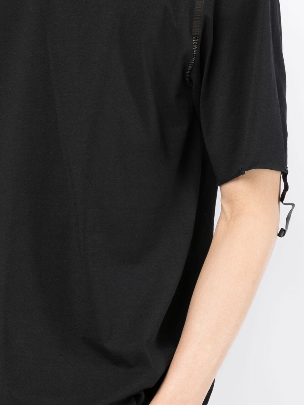 Shop Isaac Sellam Experience Seam-detailing Cotton T-shirt In Black