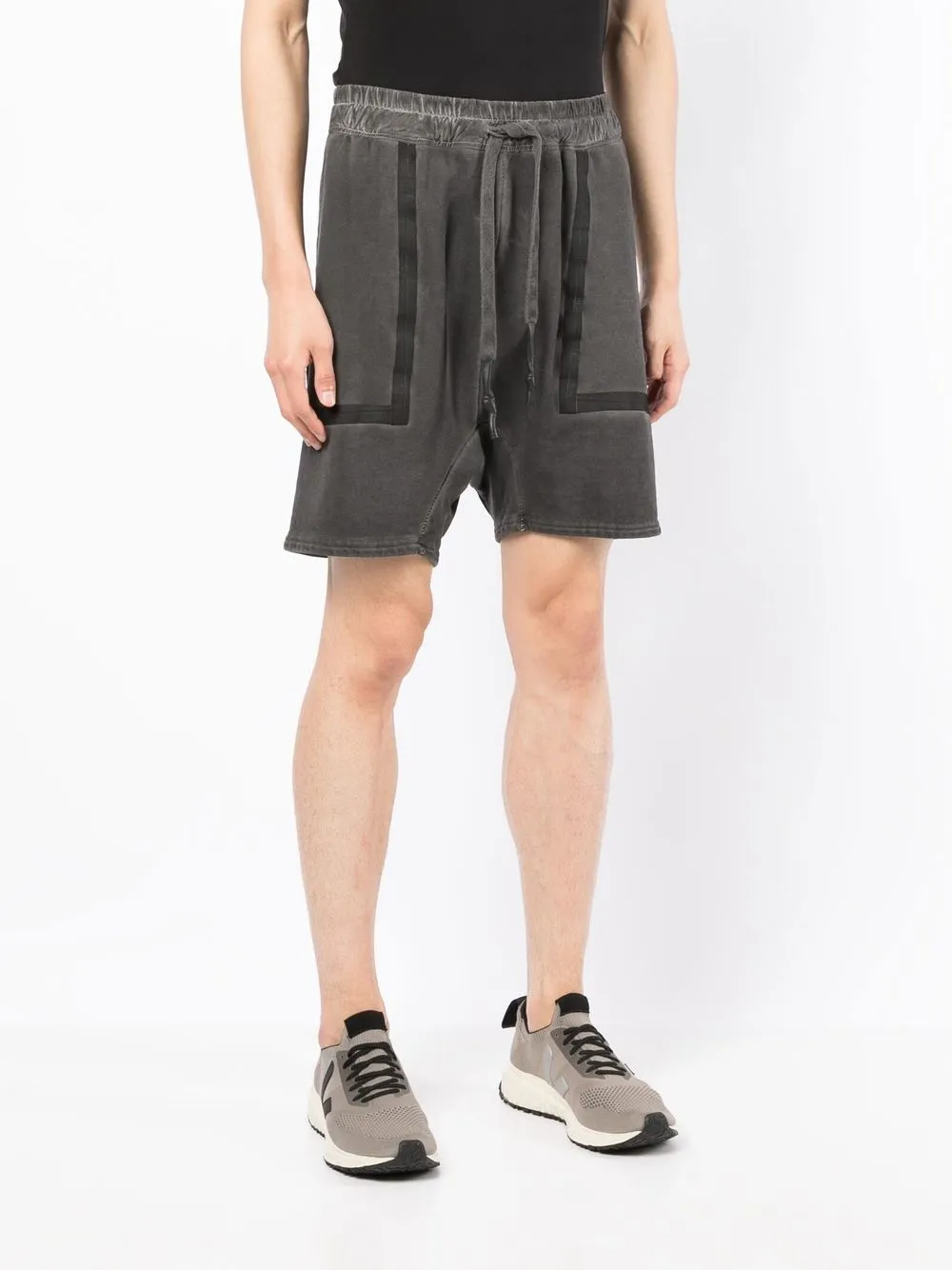 Shop Isaac Sellam Experience Drawstring Track Shorts In Grey