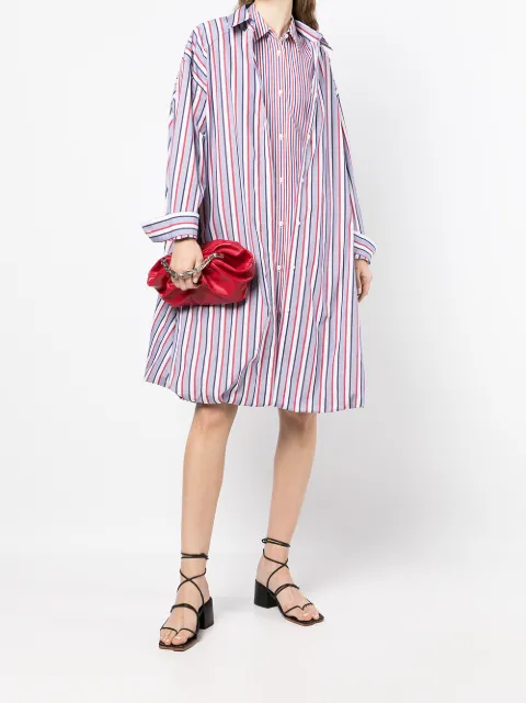 Juun.J stripe-detail shirt dress JW2371W05R - 1