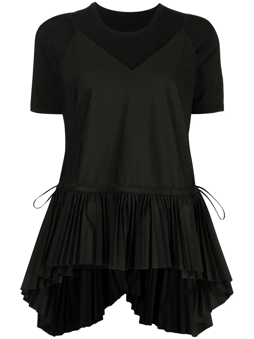 pleated-hem T-shirt