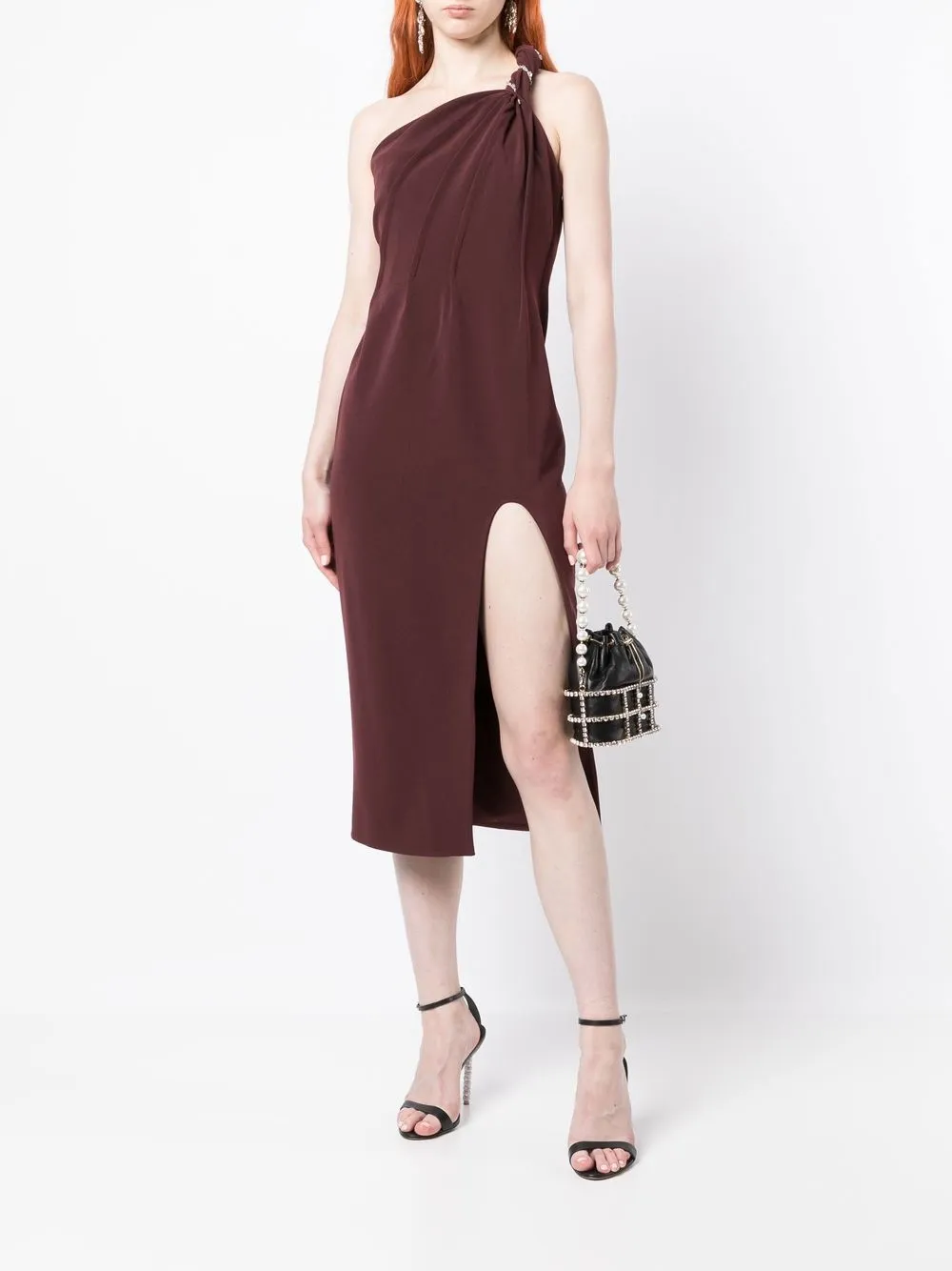 Rachel Gilbert Jurk met asymmetrische hals - Rood