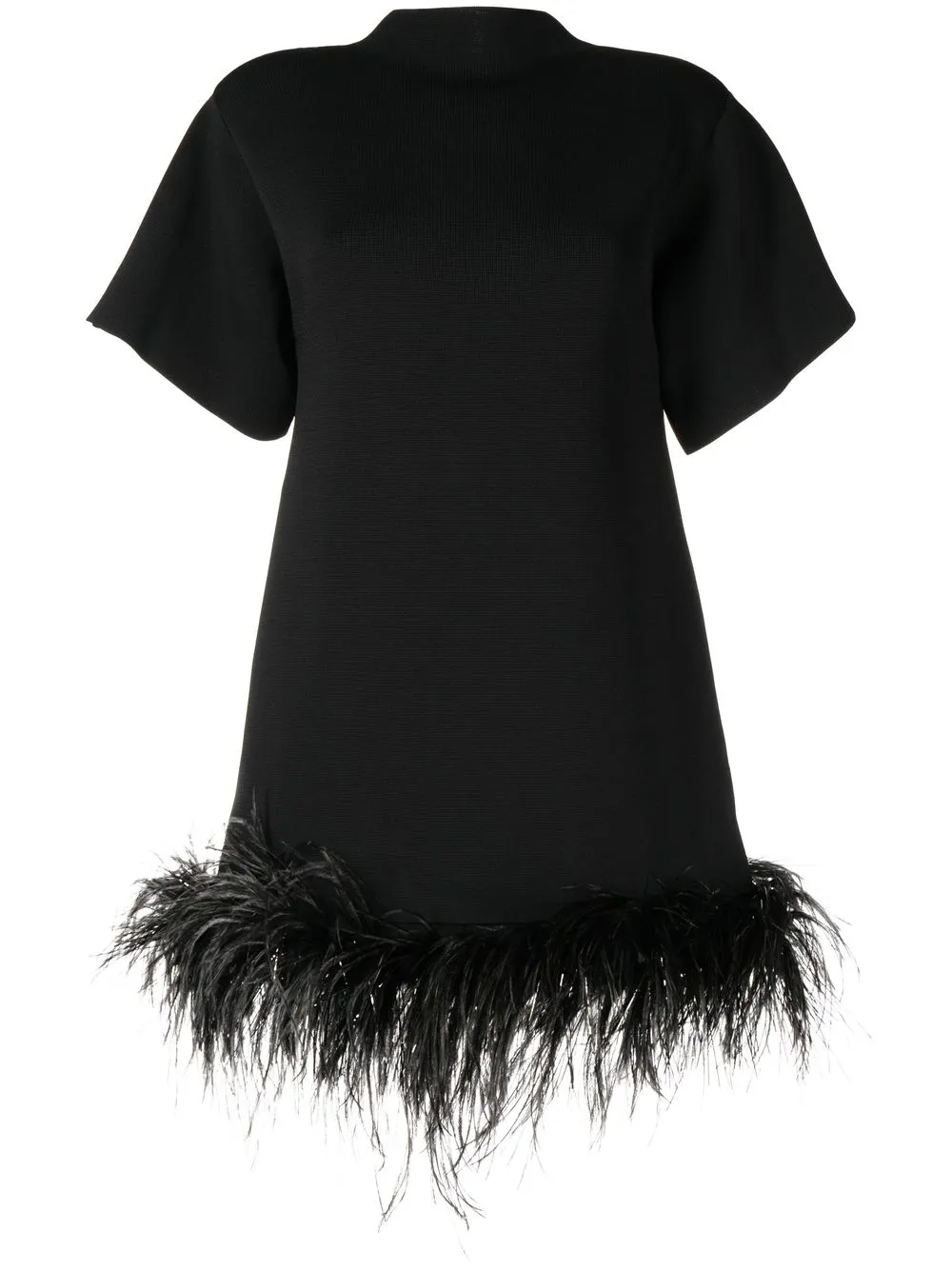 Rachel Gilbert Rita Feather-trim Mini Dress In Black