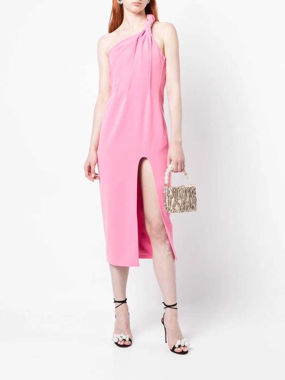 Rachel Gilbert Jurk met asymmetrische hals - Roze