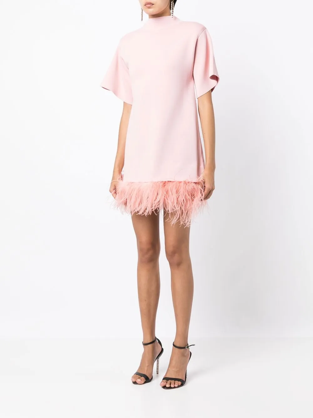 Rachel Gilbert Mini-jurk met veren afwerking - Roze