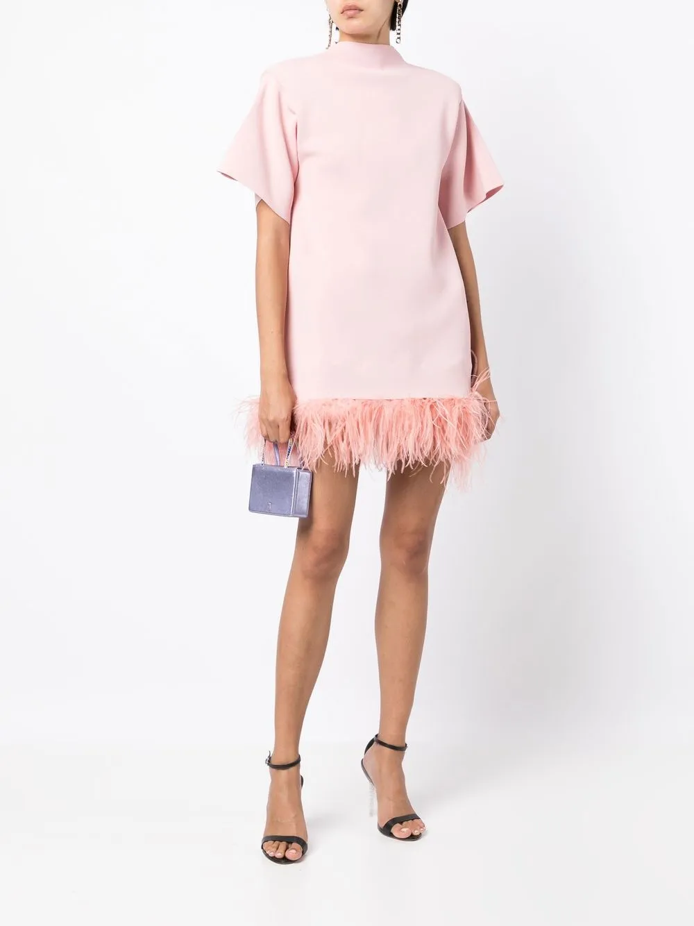 

Rachel Gilbert Rita feather-trim mini dress - Pink