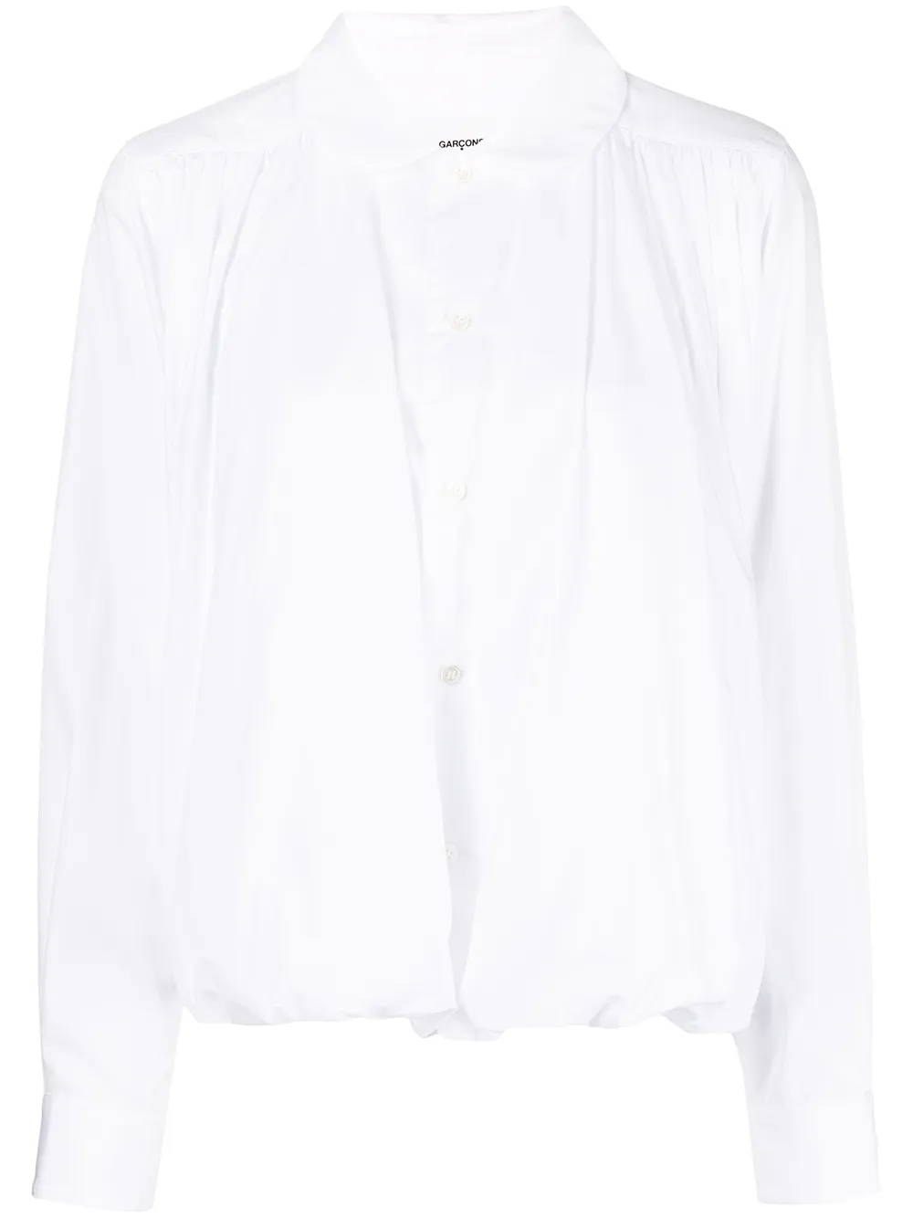 

Comme Des Garçons Girl rounded-collar draped shirt - 1 WHITE