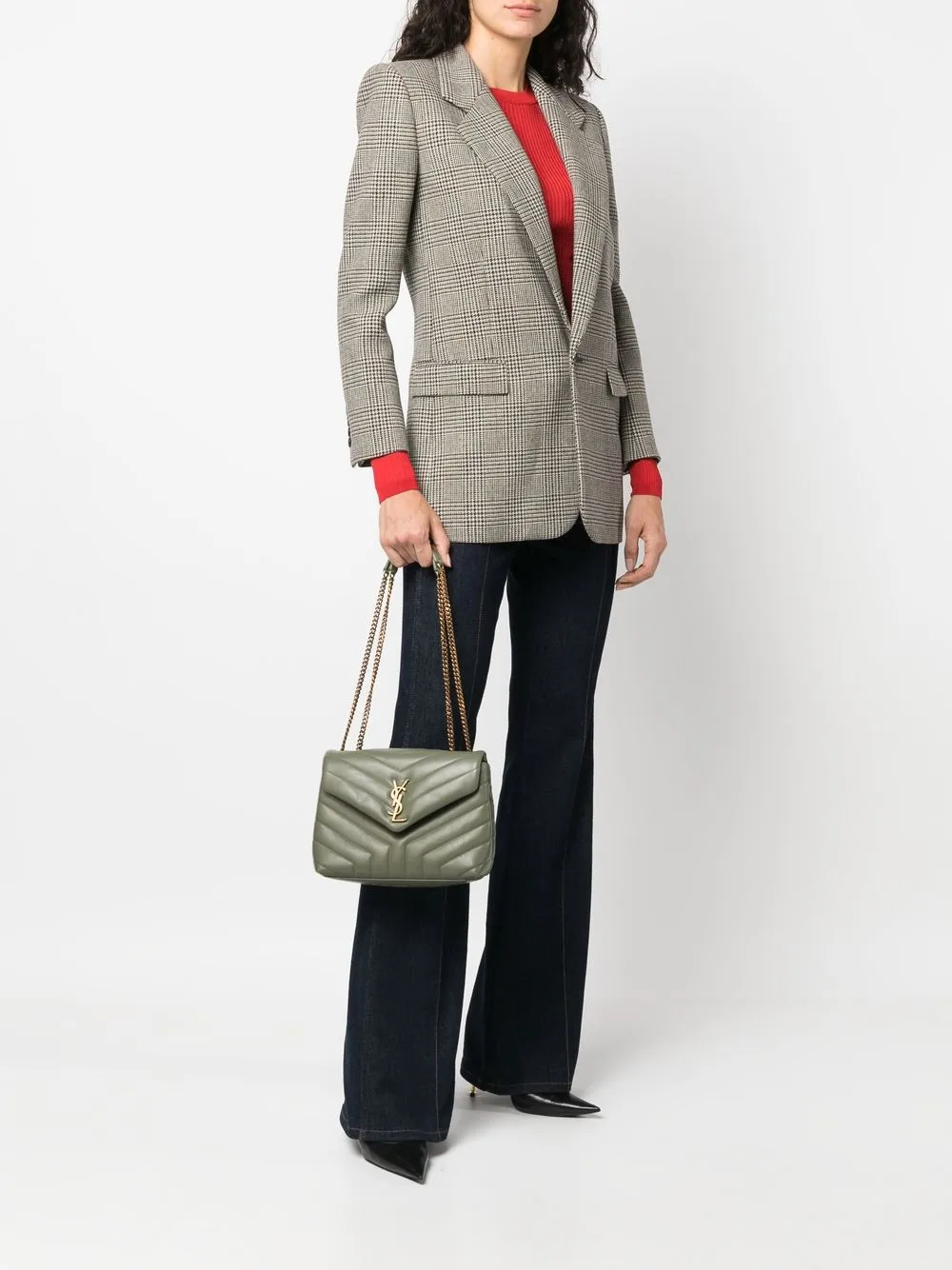 Saint Laurent LouLou schoudertas met monogram - Groen