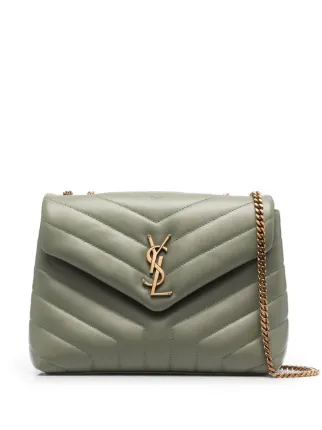 Green Loulou small quilted-leather shoulder bag