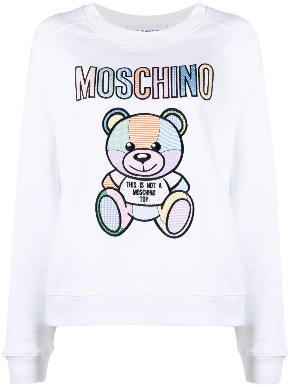 

Moschino sudadera con logo bordado - Blanco