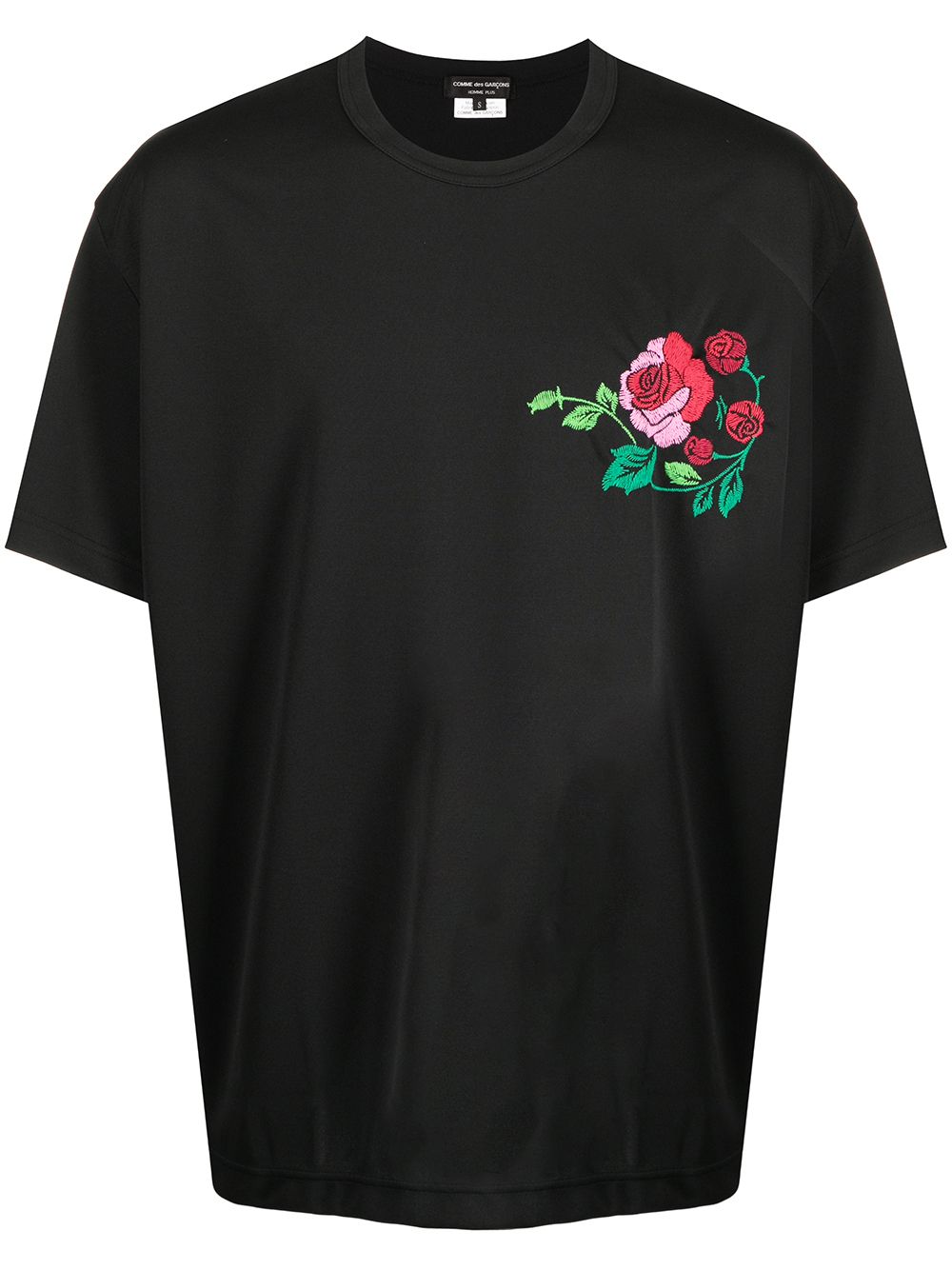 

Comme Des Garçons Homme Plus rose embroidered T-shirt - Black