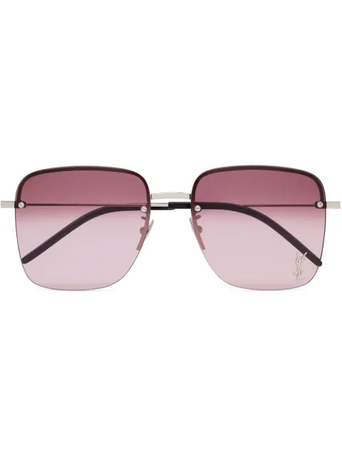 Saint Laurent Eyewear Óculos de sol degradê com letreiro de logo 