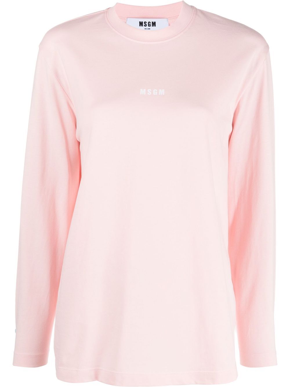 

MSGM logo-print relaxed long-sleeved T-shirt - Pink