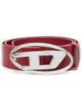 Diesel 1DR logo-buckle leather belt - Red