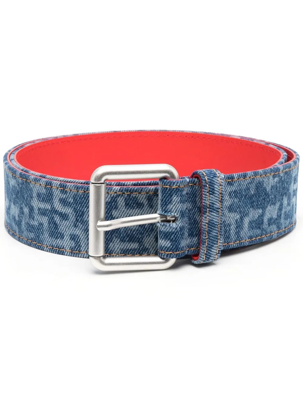 

Diesel printed denim belt - Blue
