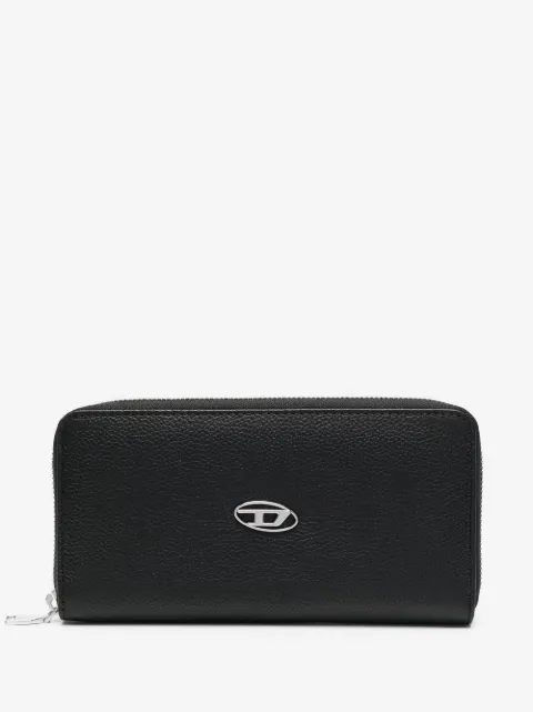 Diesel Continental Zip L logo-plaque leather wallet