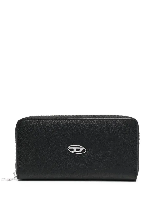Portefeuille en cuir Continental Zip L à plaque logo - Diesel - Modalova