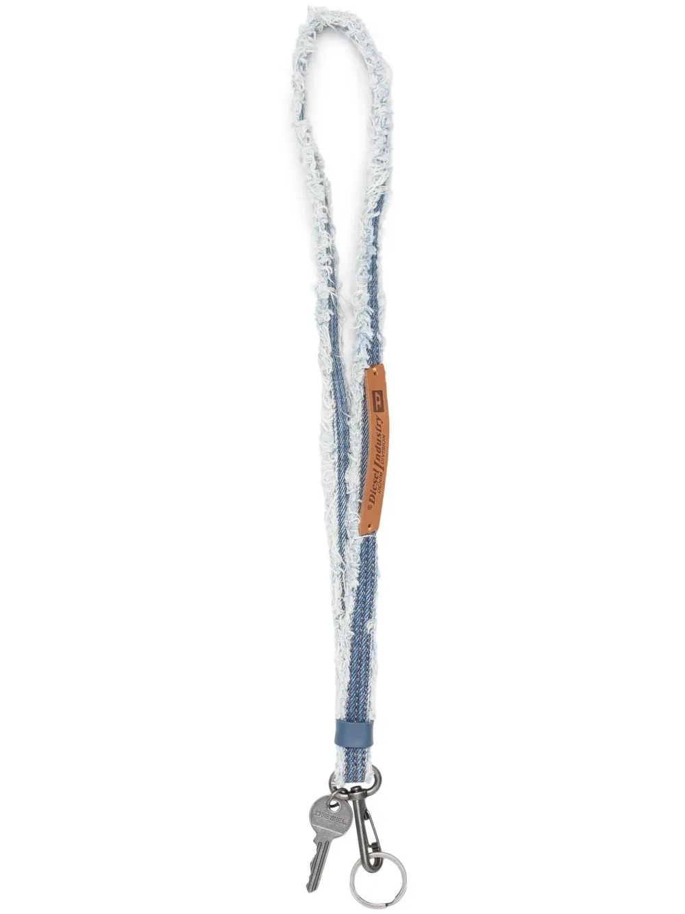 

Diesel frayed-denim key-chain - Blue