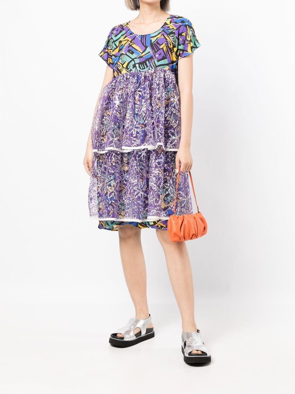 Shop Tata Christiane Graph-print T-shirt Dress In Violett