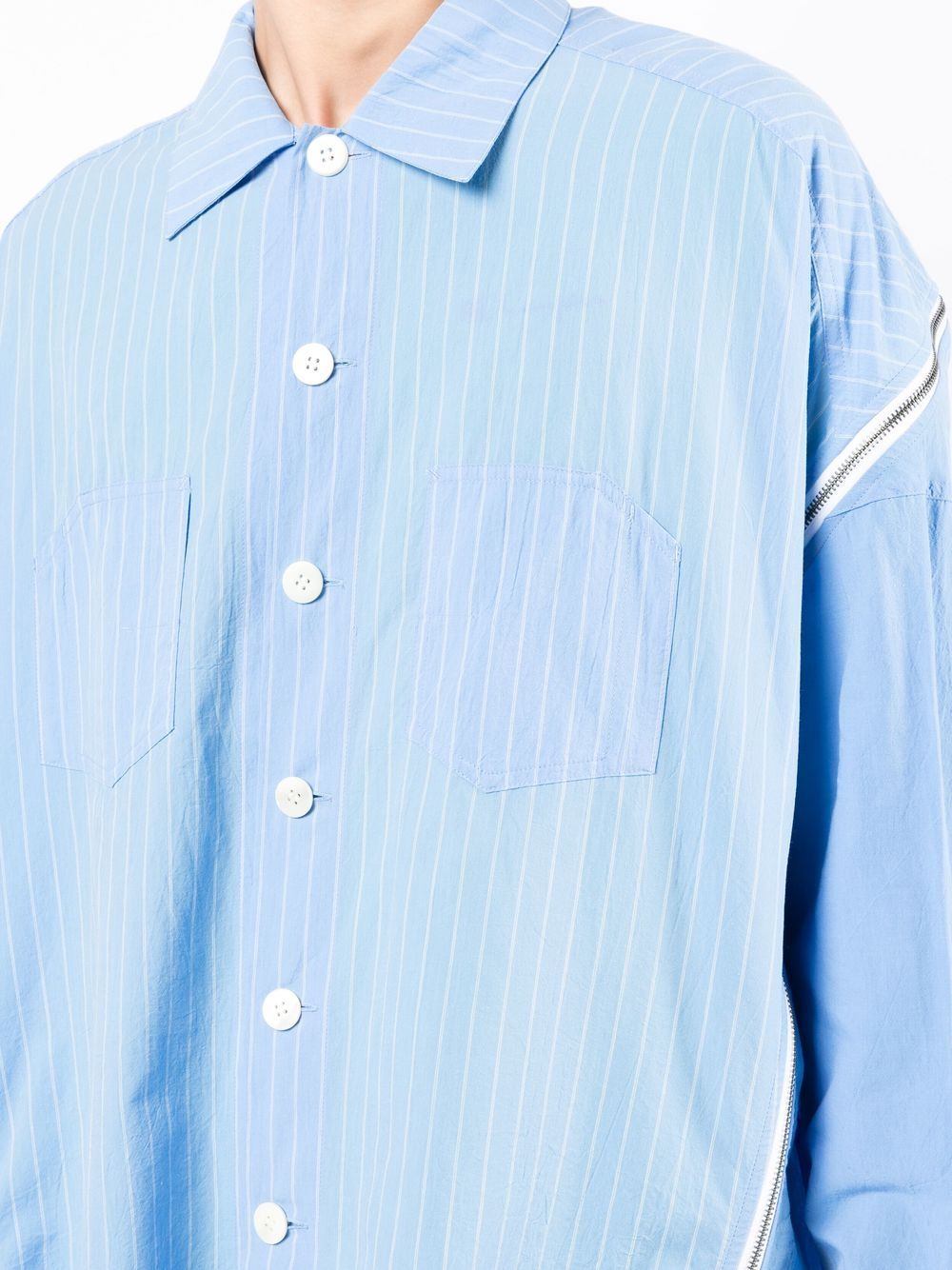 Facetasm zip-sleeve Striped Shirt - Farfetch