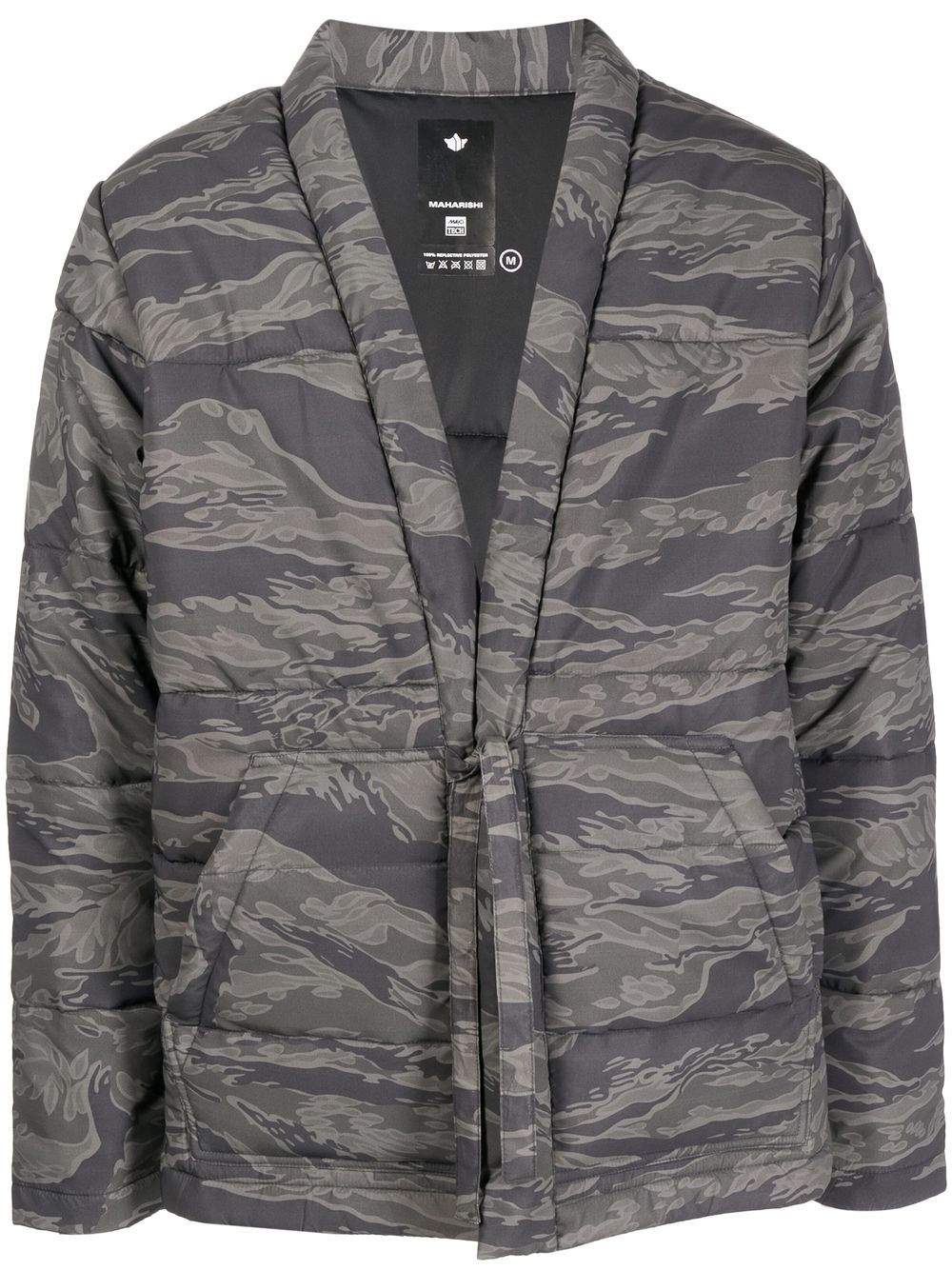 Maharishi Camouflage-print Padded Jacket In Grey