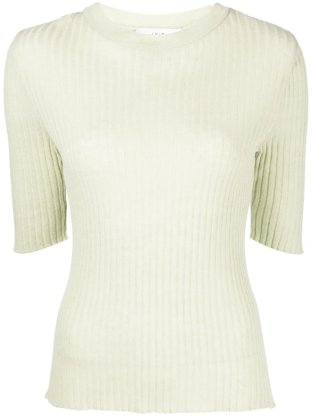 

LVIR half-sleeve rib-knit top - Green