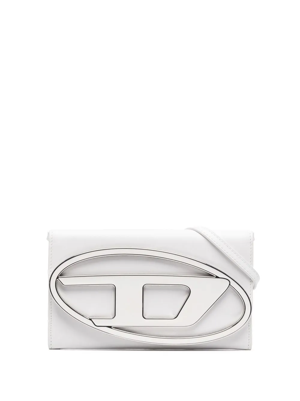 

Diesel logo-plaque leather crossbody bag - White