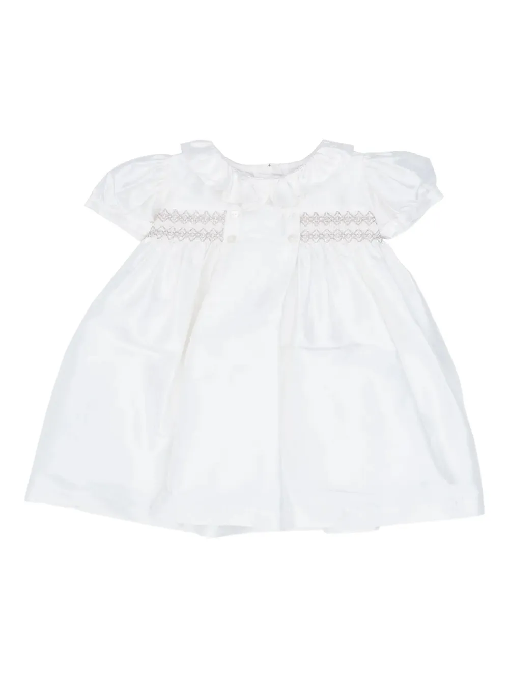 Siola Gesmoktes Kleid mit Rüschen | Weiß | Image 1