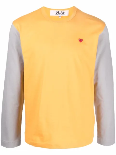 Comme Des Garçons Play logo-embroidered colour-block T-shirt