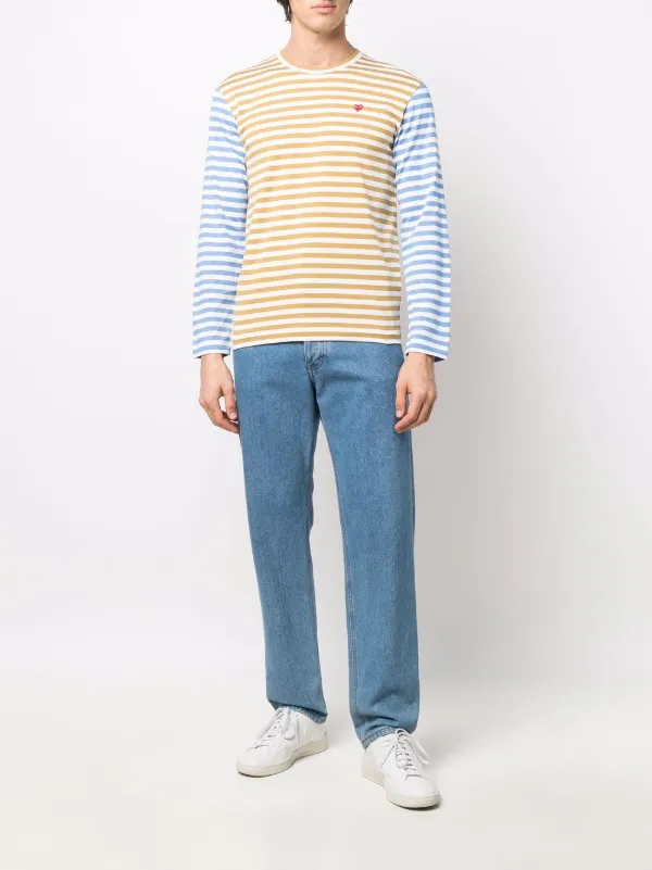 Comme Des Garçons Play ストライプ Tシャツ | ブルー | FARFETCH JP