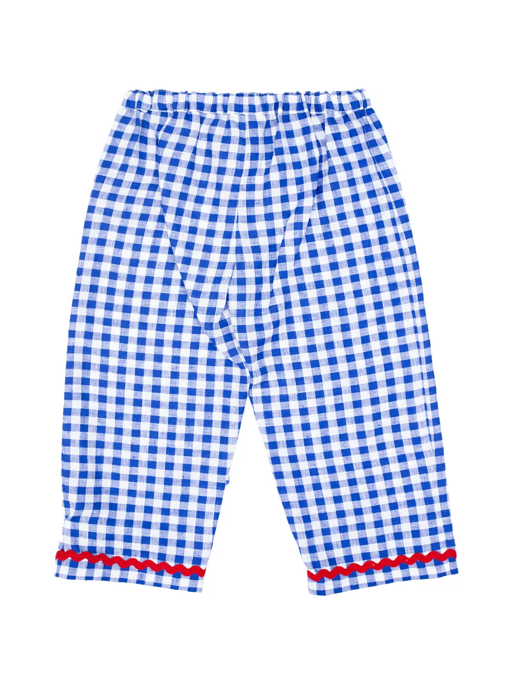 Siola Broek met gingham-ruit en afwerking Blauw