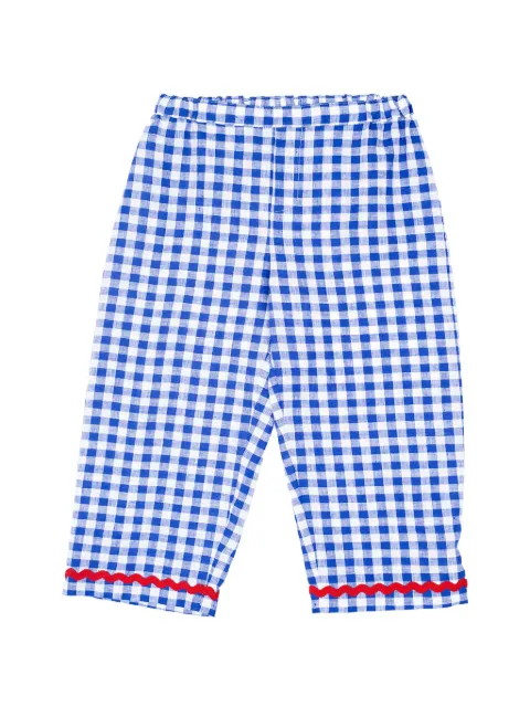 Siola gingham ric-rac-trim trousers