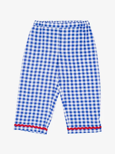 Siola gingham ric-rac-trim trousers