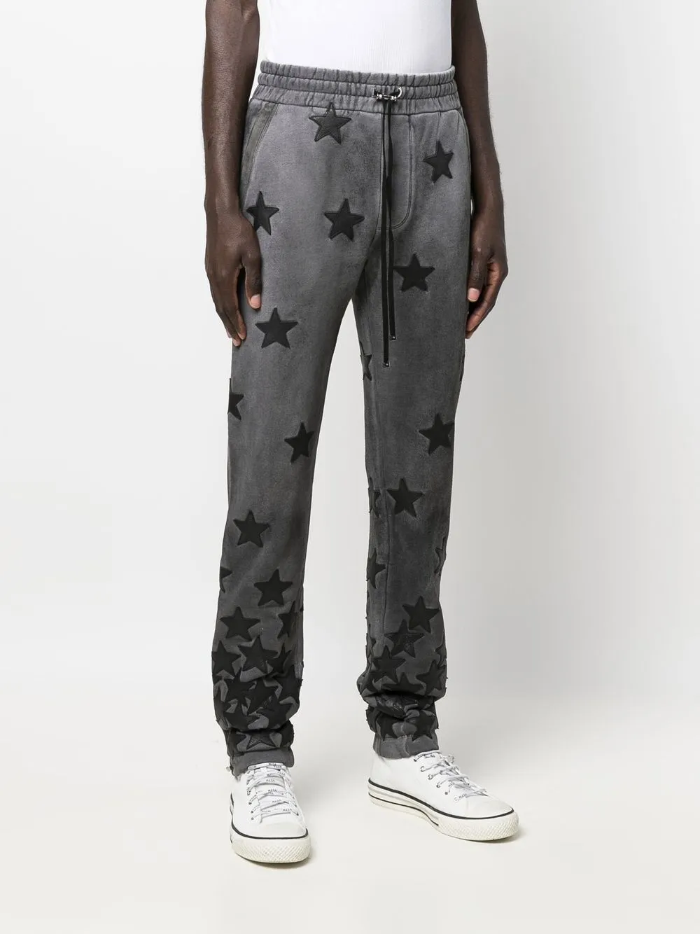 Amiri Star Pattern Gradient Track Trousers In Grey